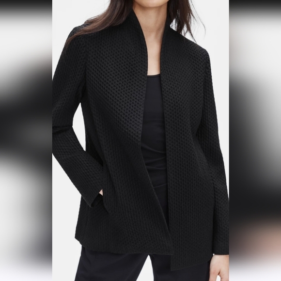 Eileen Fisher Jackets & Blazers - Eileen Fisher Black Honeycomb Textured Jacket 1X